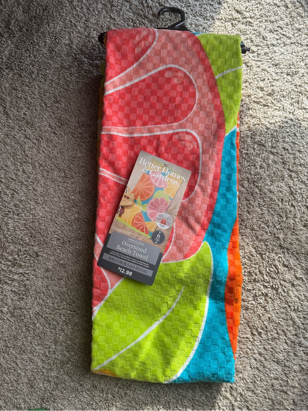 Better Homes & Gardens Oversized Beach Towel Amarilla Citrus 38x72 NWT
